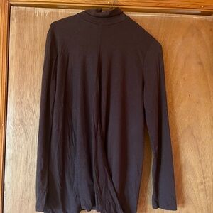 Tasha Polizzi Twig Brown Faux Wrap Top, Size Med